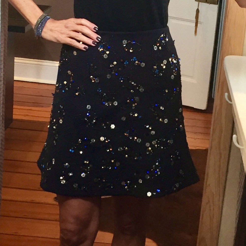 SOLD Club Monaco Black Beaded Mini Skirt
